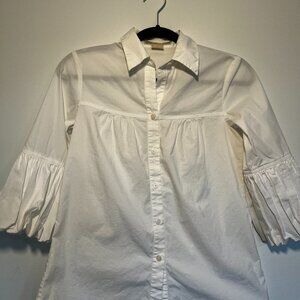 Michael Kors White Puff Sleeve Blouse XS